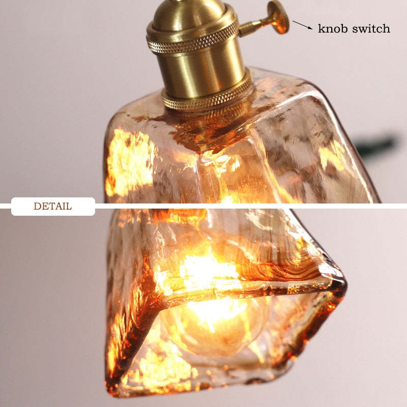 Levy Retro LED Hanging Lamps - Gold Metal and Glass for Bedroom, Living Room, Dining Room