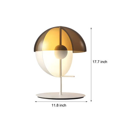 Theia - Table Lamp with Vertical Half-Sphere and Horizontal Smoked Screen