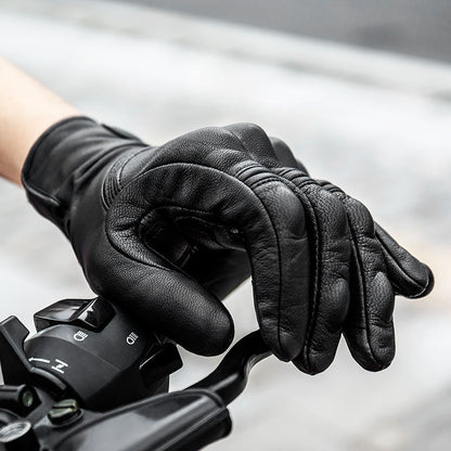 Leather Touchscreen Moto Gloves Waterproof