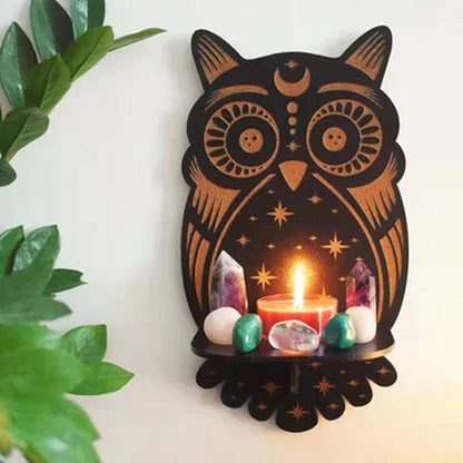 Celestial Wolf Altar Stand | Unique Home Décor for Crystals, Candles, and Pendants