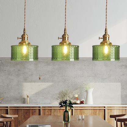 Stunning Cylinder Glass Pendant Light