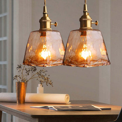 Levy Retro LED Hanging Lamps - Gold Metal and Glass for Bedroom, Living Room, Dining Room