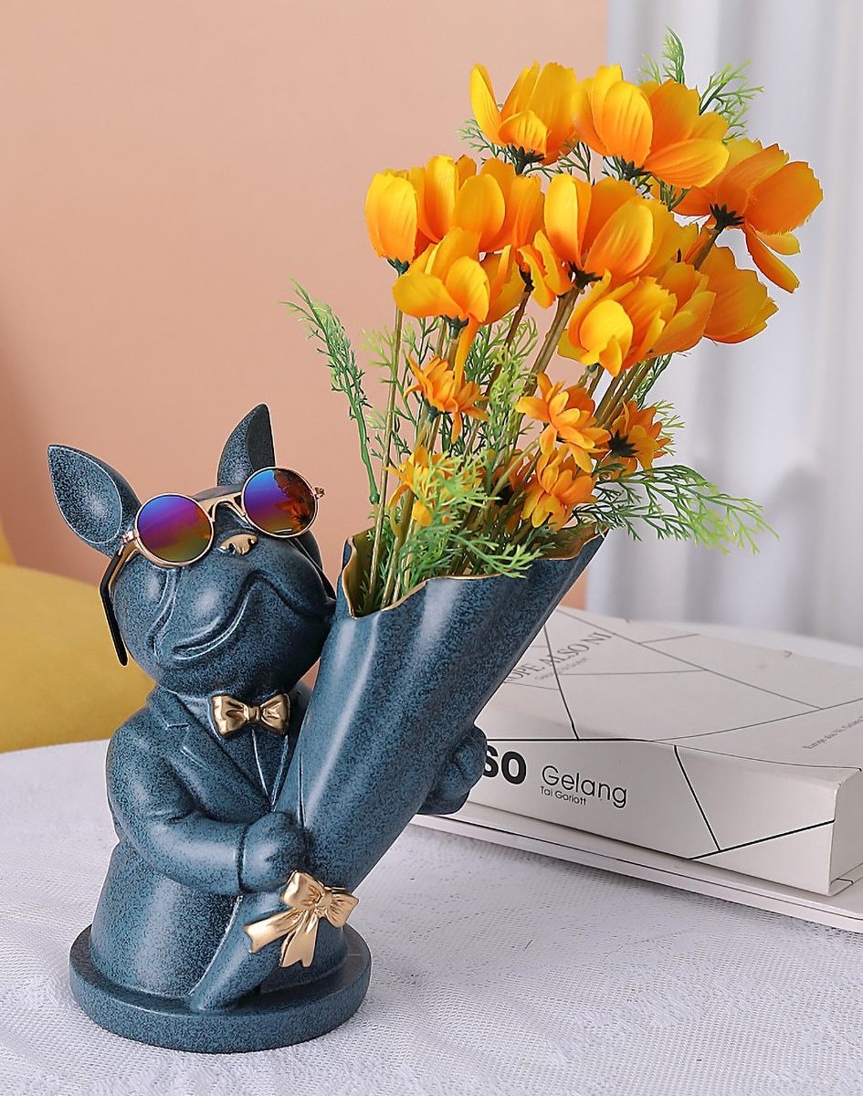 Cool Frenchie Statue Vase