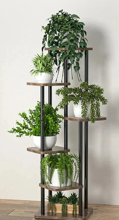 Elegant Wooden Plant Stand - Multi-Tier Indoor Flower Rack