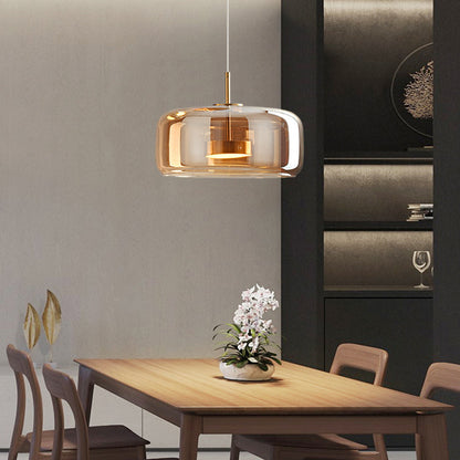 Hailie Retro LED Pendant Lights Gold Amber Metal Glass Bedroom lamp