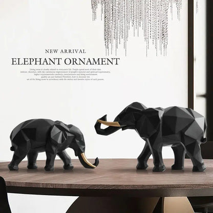 Abstract Elephant Figurine Set