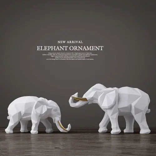 Abstract Elephant Figurine Set