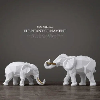 Abstract Elephant Figurine Set