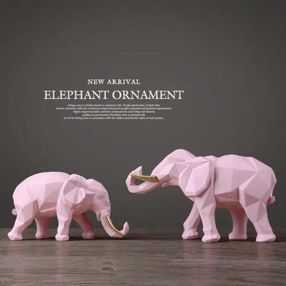 Abstract Elephant Figurine Set