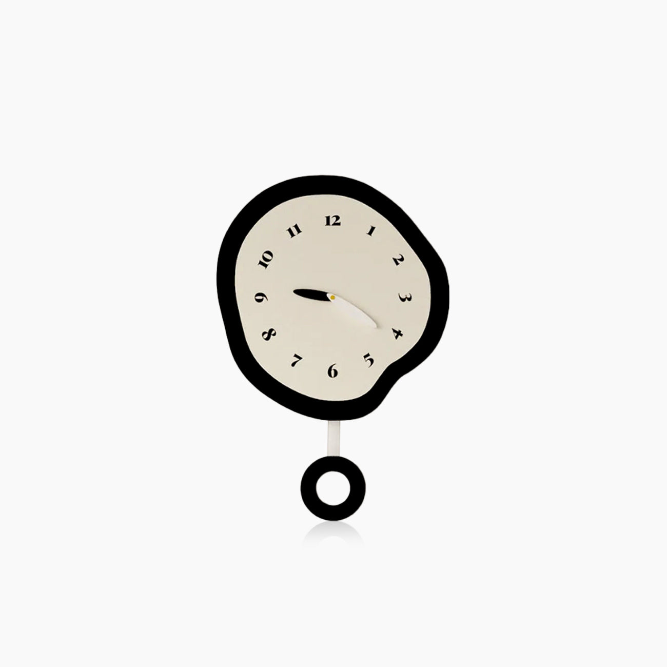 Abstract Distorted Silent Wall Clock - Modern Minimalist Pendulum Design