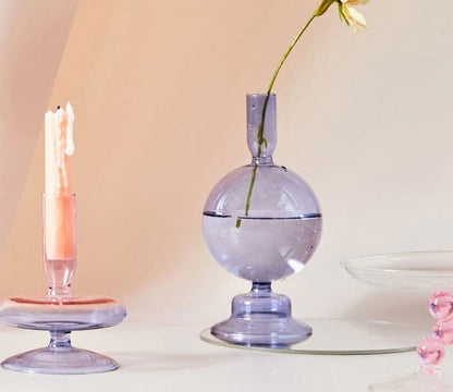 Aesthetic Lilac Wavy Candle Holders