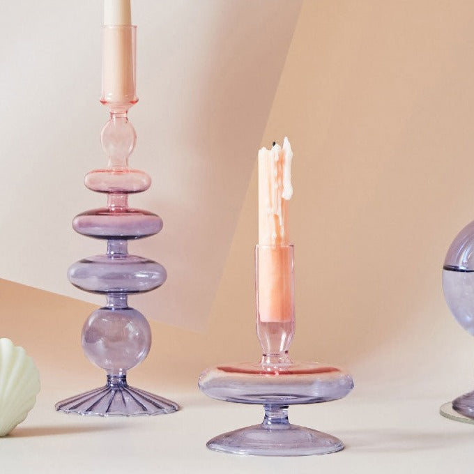 Aesthetic Lilac Wavy Candle Holders