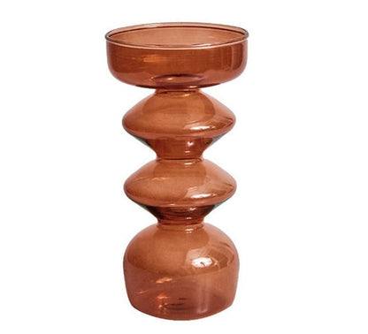 Aesthetic Brown Wavy Candle Holders