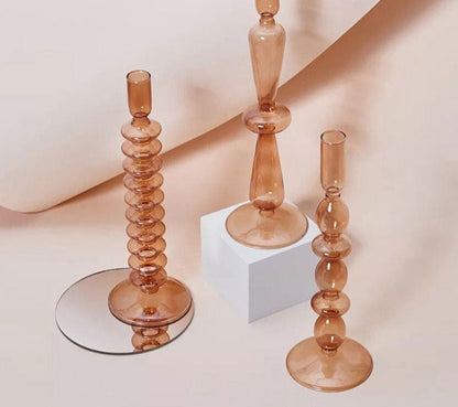 Aesthetic Brown Wavy Candle Holders