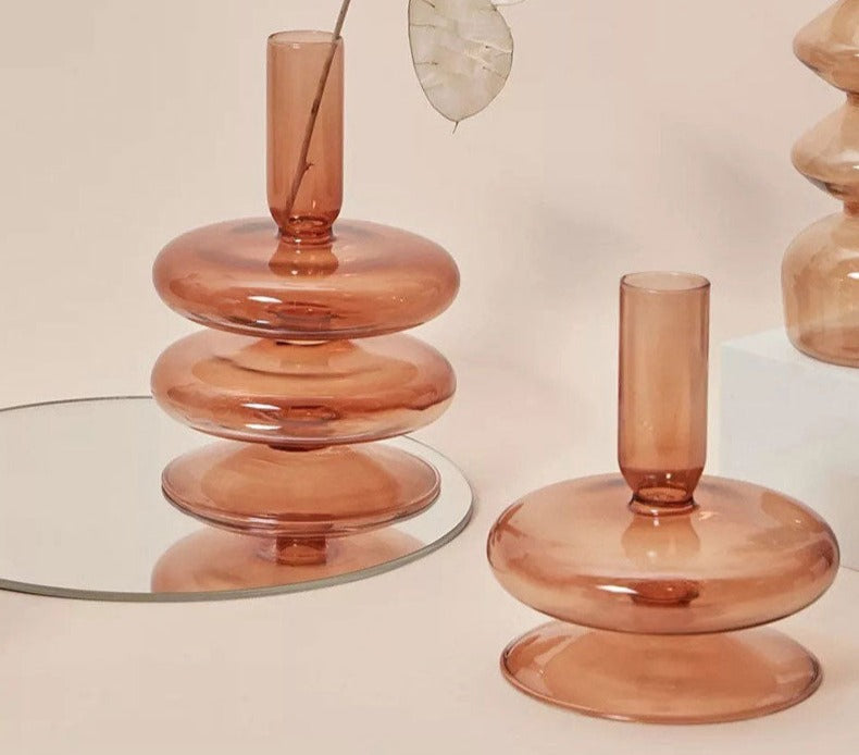 Aesthetic Brown Wavy Candle Holders