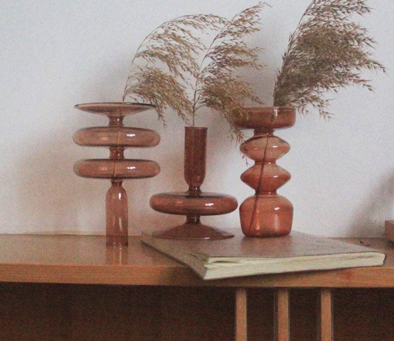 Aesthetic Brown Wavy Candle Holders