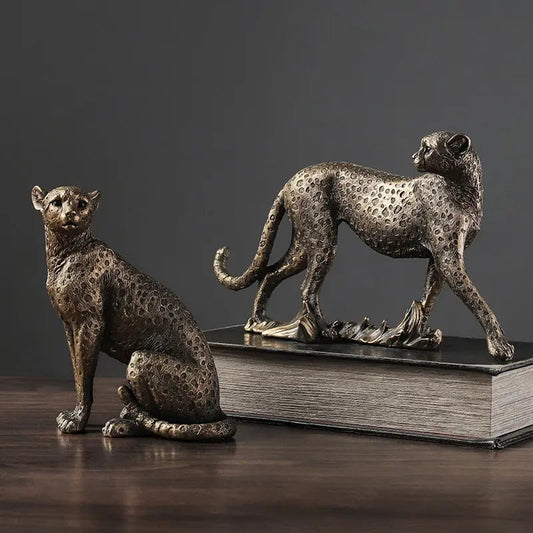 African Leopard Sculpture