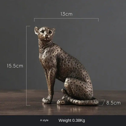 African Leopard Sculpture