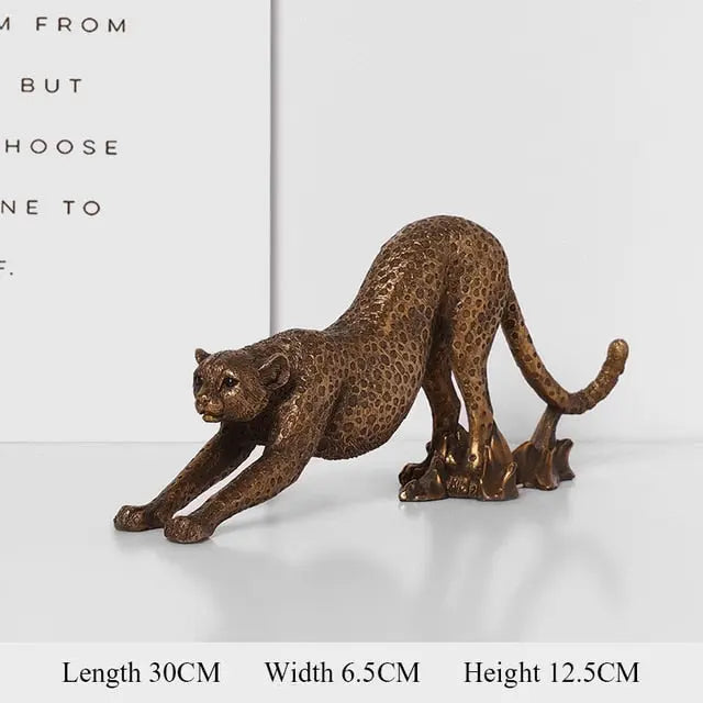 African Leopard Sculpture