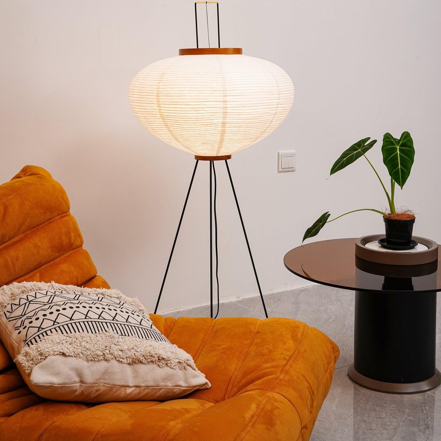 Rice paper floor lamp