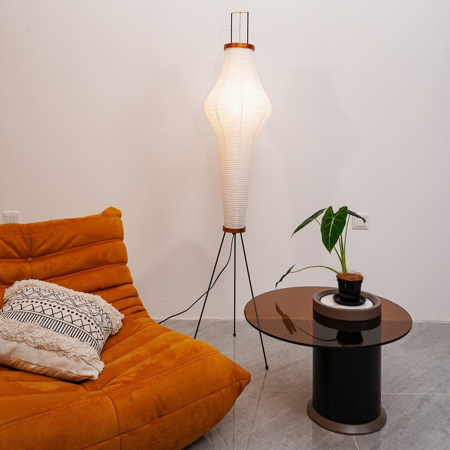 Rice paper floor lamp