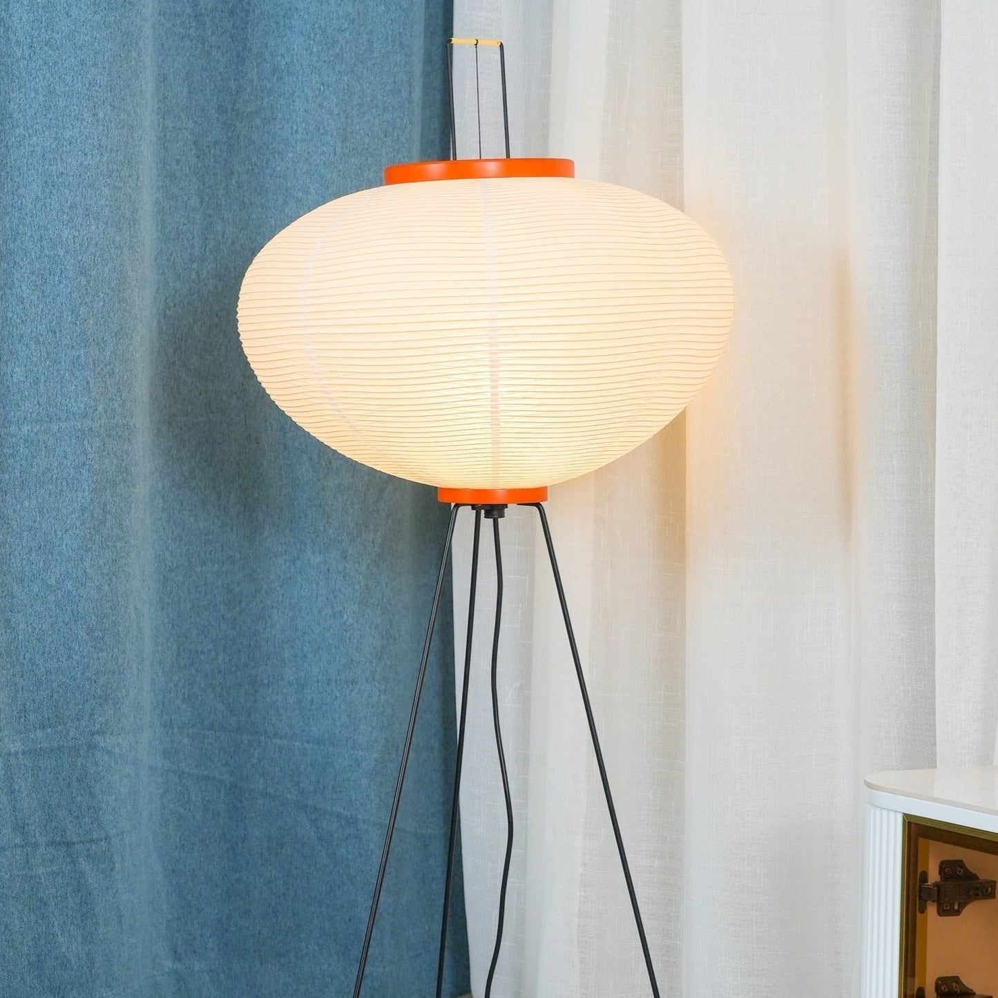 Rice paper floor lamp