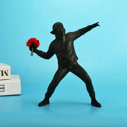 Banksy Flower Thrower Statue