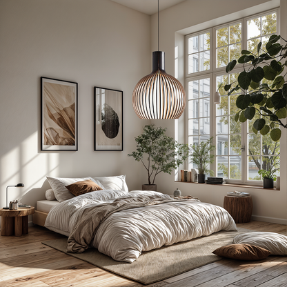 Nordic Wooden Cage Pendant Light Chandelier