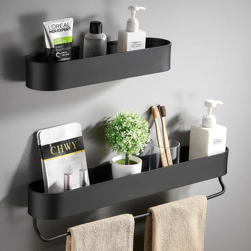 Black Bathroom Shelf | Basket to store your shower items