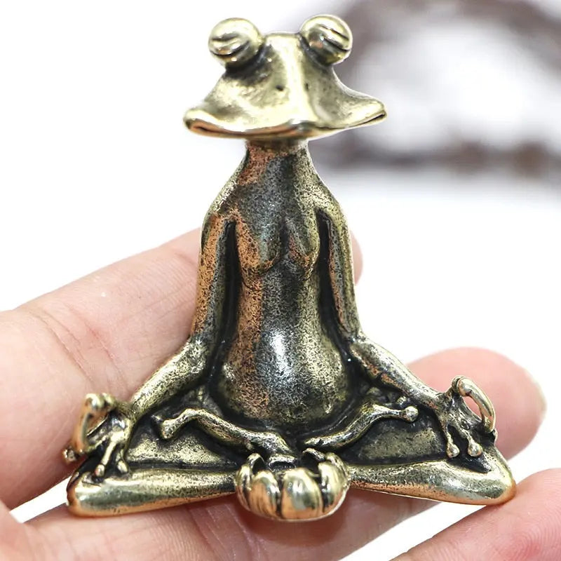 Brass Meditating Frog