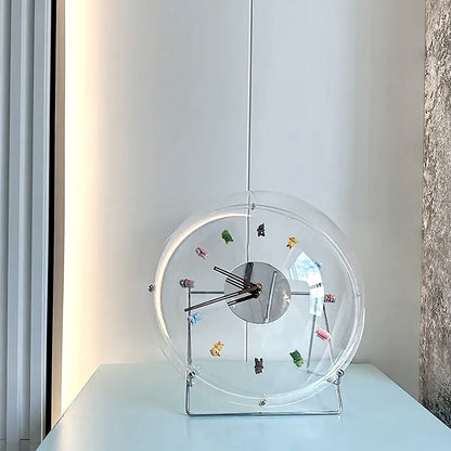 Bubble with Animal Ornaments Wall & Shelf Clock