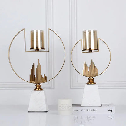 Cartier Metal Marble Candleholder