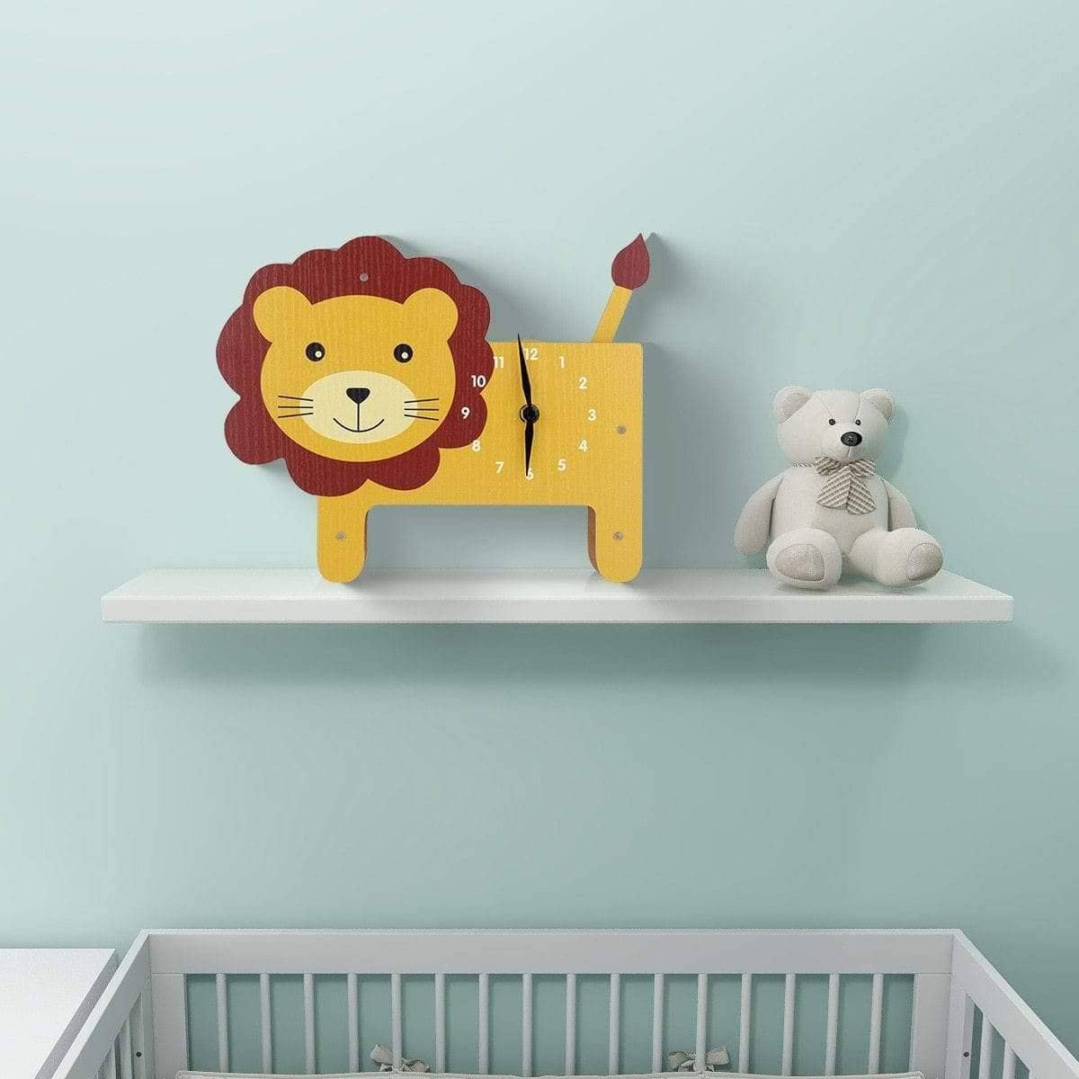 Cartoon Lion Swinging Wall Clock - Playful Home Decor