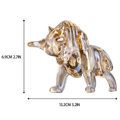 Champagne Crystal Bull Figurine