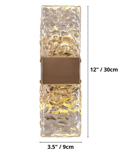 Miravique - Textured Glass Crystal Wall Sconce