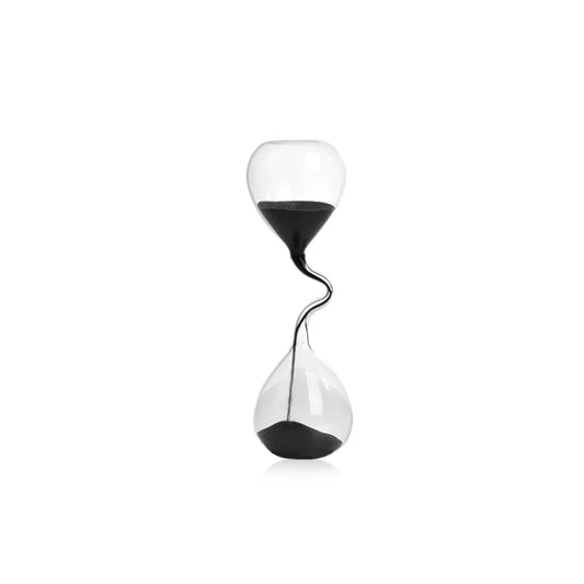 Curved Black Hourglass Sand Clock