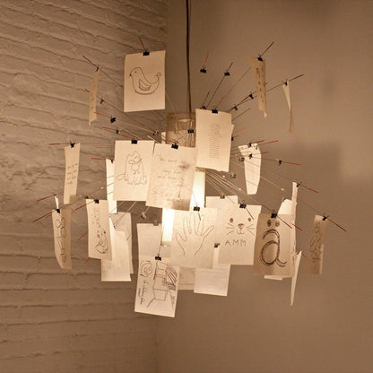 DIY Illumination Ingo Maurer Zettel Chandelier: Personalized Lighting