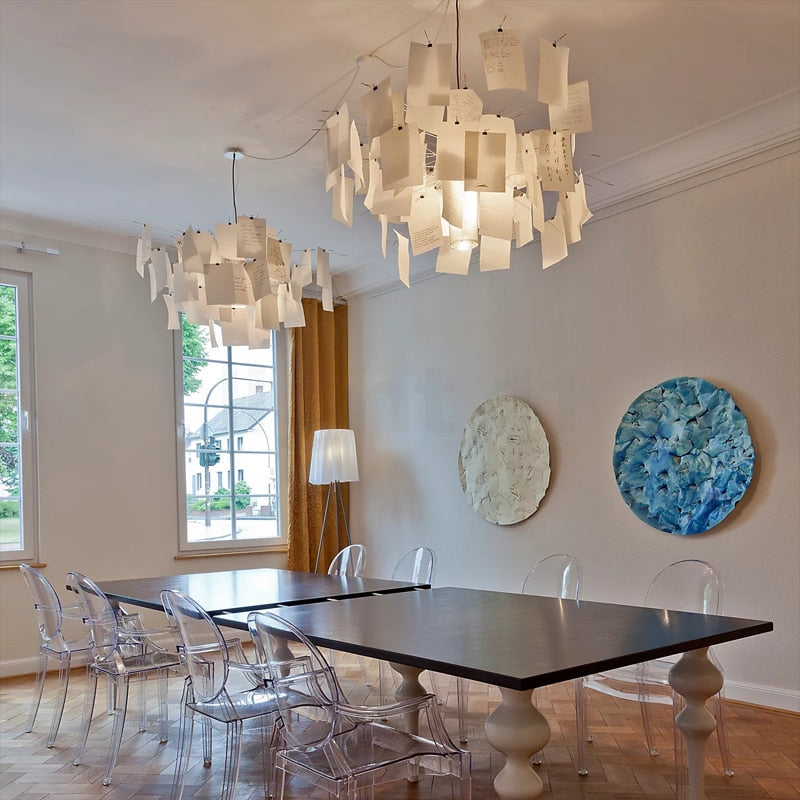 DIY Illumination Ingo Maurer Zettel Chandelier: Personalized Lighting