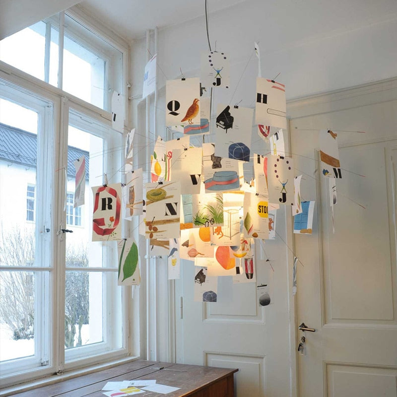 DIY Illumination Ingo Maurer Zettel Chandelier: Personalized Lighting