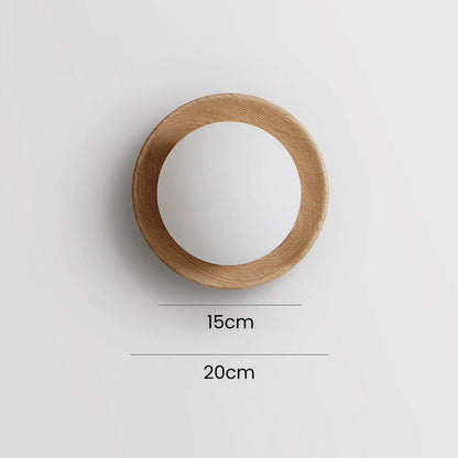 Natural Wood White Simple Wall Light