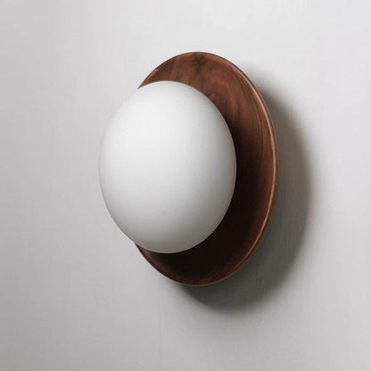 Natural Wood White Simple Wall Light