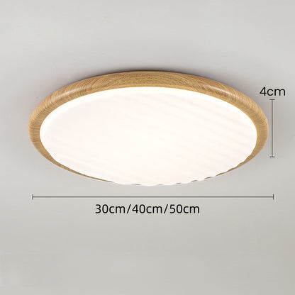 Round Wooden LED Bedroom Ceiling Light lamp