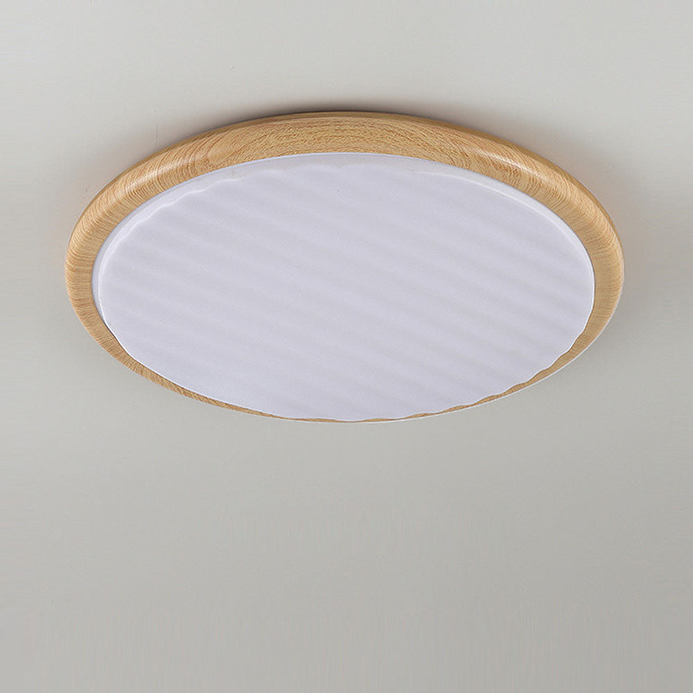 Round Wooden LED Bedroom Ceiling Light lamp