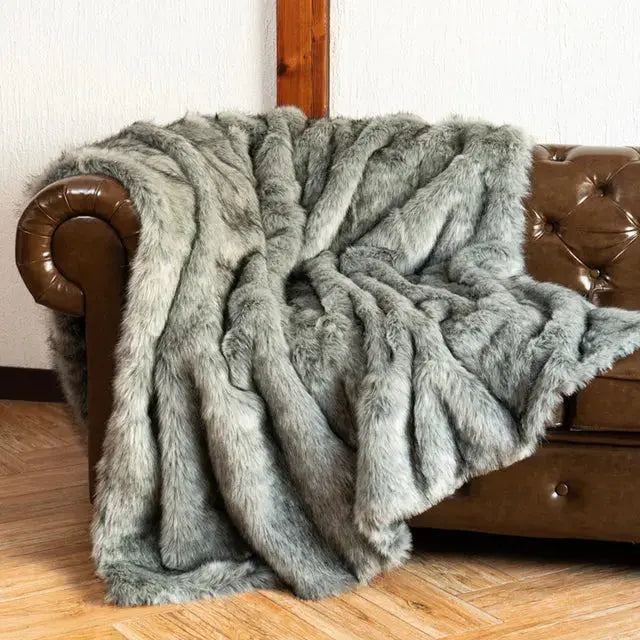 Faux Fur Ombre Throw