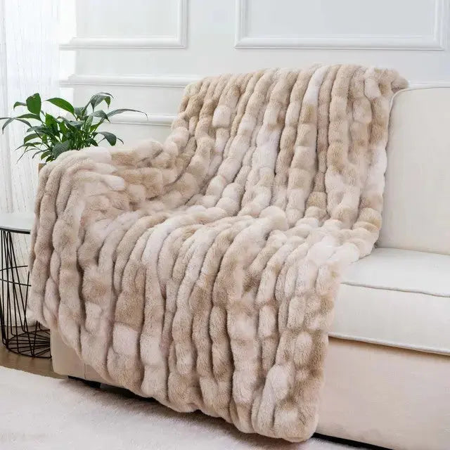 Faux Fur Ombre Throw