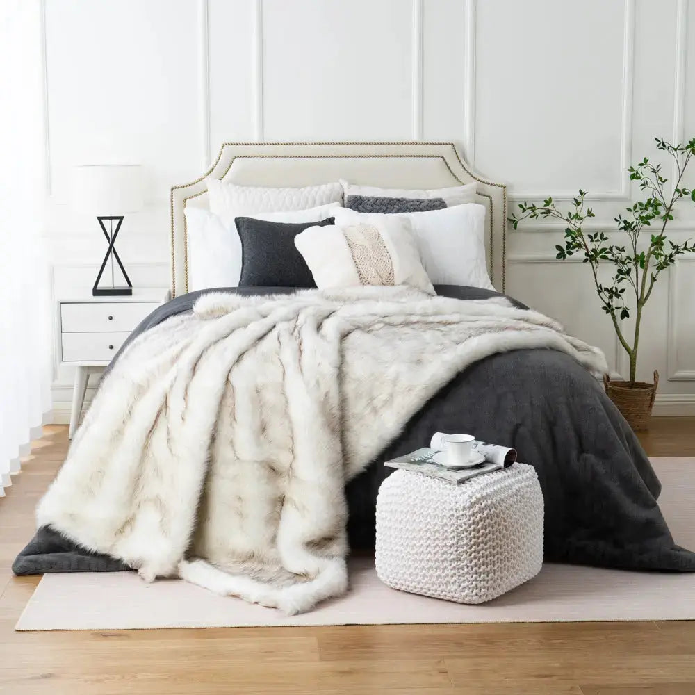 Faux Fur Ombre Throw