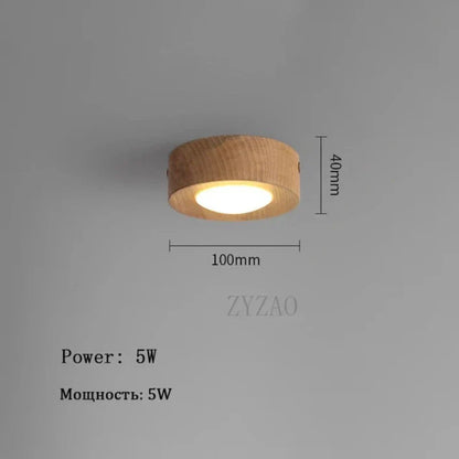 WoodenGlow - Walnut Ceiling Lamp with LED Spotlight