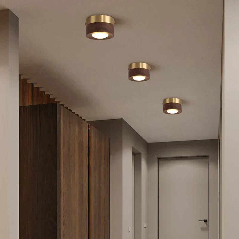 WoodAura - Walnut Ceiling Light with LED Spot