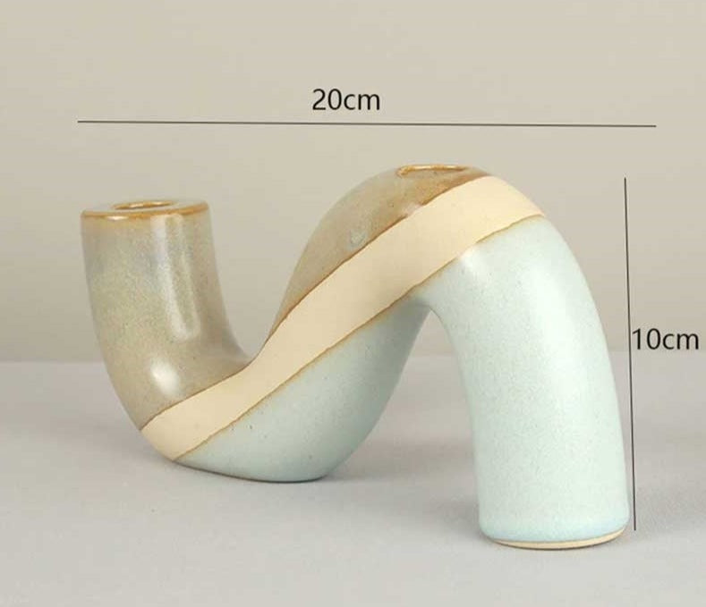 Geometric Ceramic Marble Candle Holder