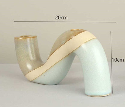 Geometric Ceramic Marble Candle Holder